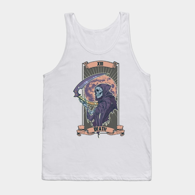 Death Tarot Card XIII 13 Art Occult Pagan Wicca Halloween Tank Top by TellingTales